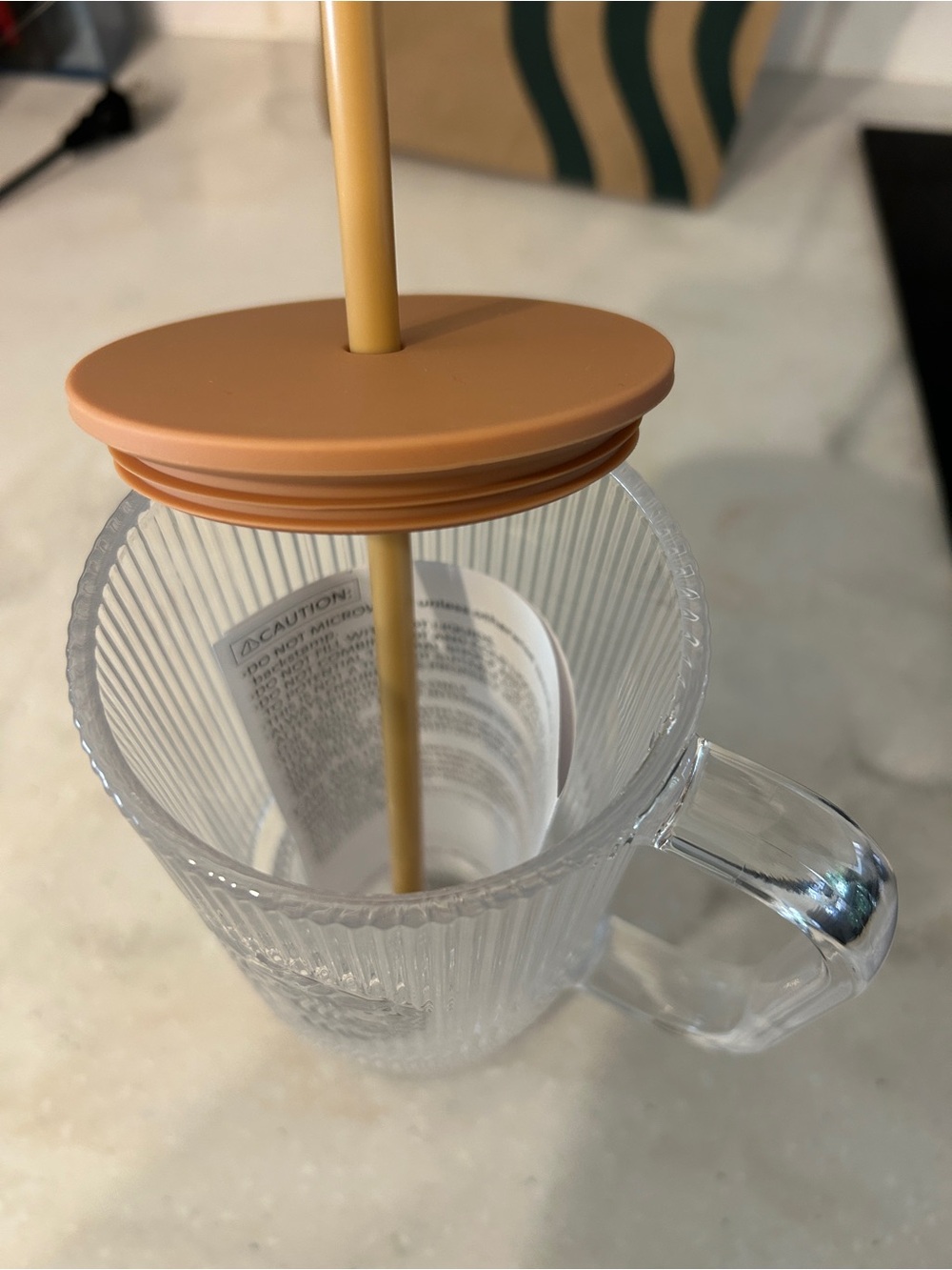 Starbucks Cold Cup Ribbed Tumbler with Handle, Lid and Straw - Picture 3 of 9